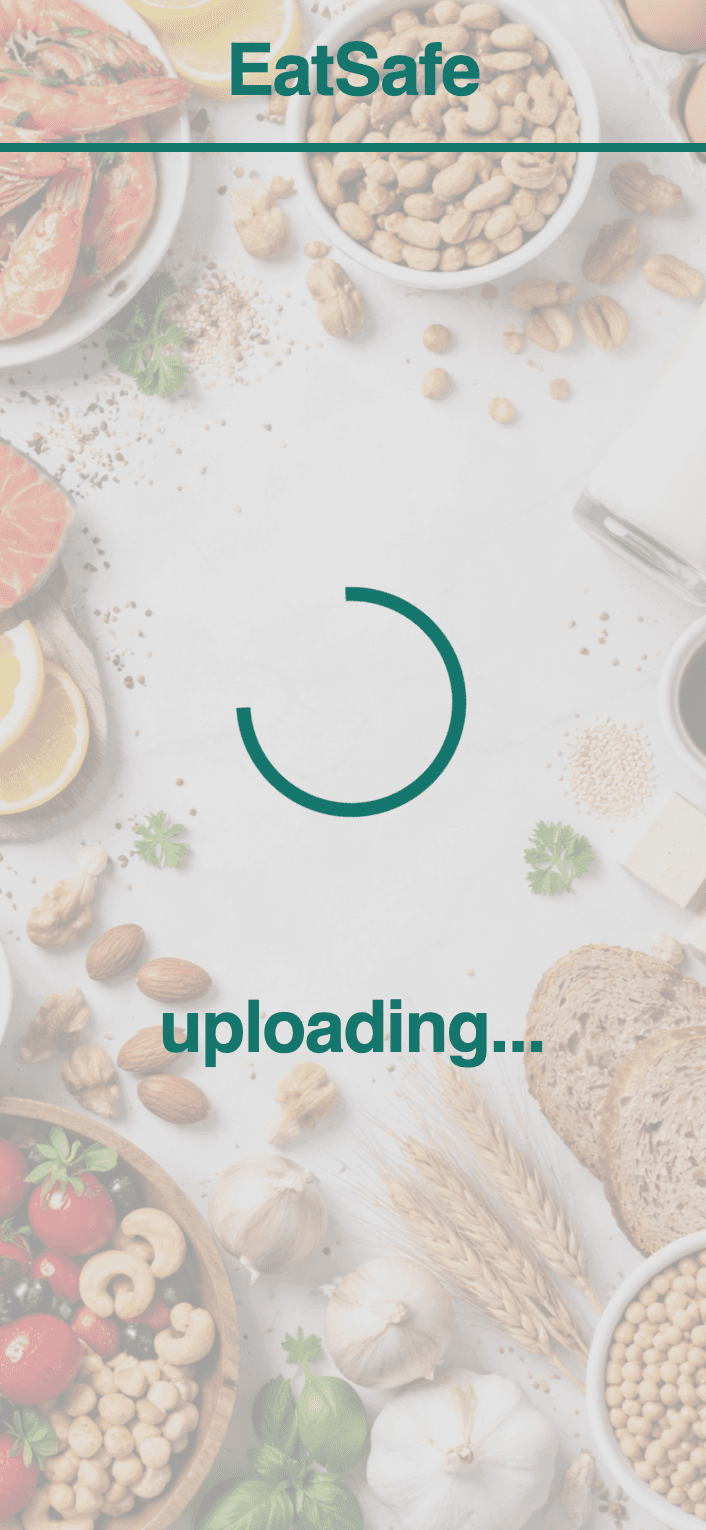 EatSafe uploading state with loading spinner